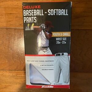 Franklin Youth Baseball Softball Pants - White, XS